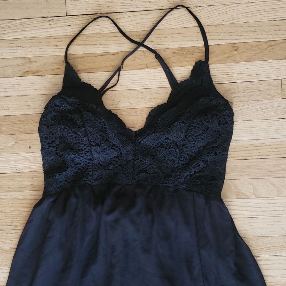 Formal black lace sheer backless dress Shinestar